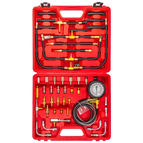 Тестер давления топлива в наборе с адаптерами 46пр. (0-10 bar) в кейсе.