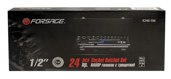 Набор инструментов 24пр 1/2''(6гр.)(10-32мм)