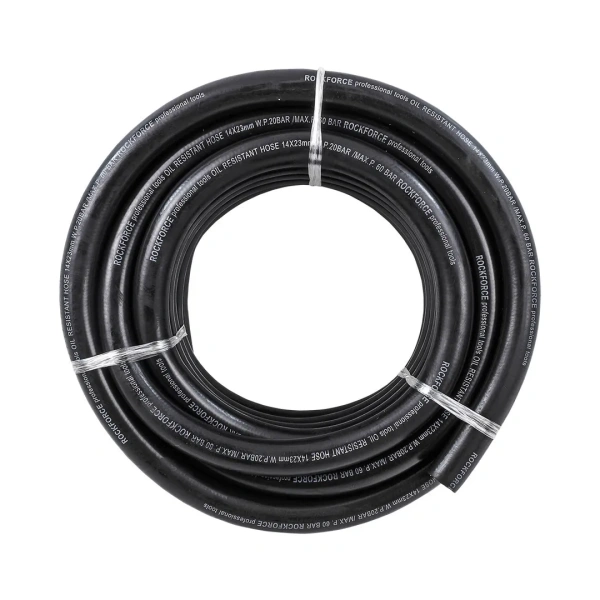 Шланг резиновый армированый бензо-маслостойкий 14х23ммх10м(повышенная гибкость и сопротивление к излому,раб.давл. 20bar,max 60bar,-30C°+70C°,DIN20018)