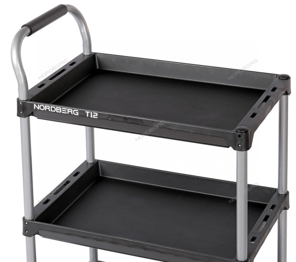 Тележка инструментальная с 3 пластиковыми полками T12