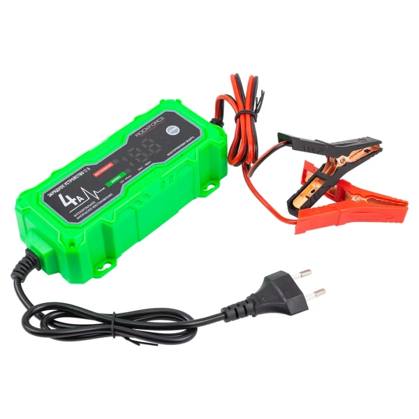 Устройство зарядное импульсное для АКБ с цифровым дисплеем (12В,автостоп,функция восст.-я,защита от превыш.напряж. и короткого замыкания)