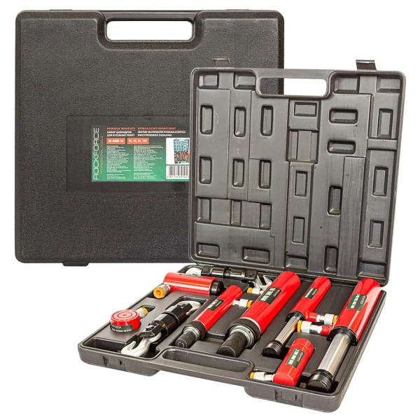 Набор цилиндров гидравлических прямого и обратного действия 7пр.(2т, 4т, 5т, 10т)в пластиковом кейсе