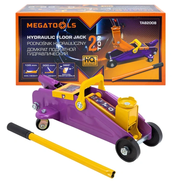 Домкрат подкатной гидравлический 2т (h min 135мм, h max 300мм)