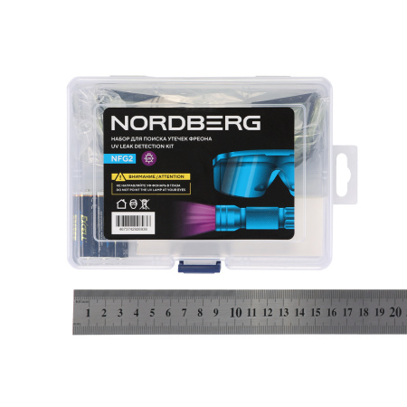 Набор для поиска утечек фреона NORDBERG NFG2, УФ (фонарь + очки)