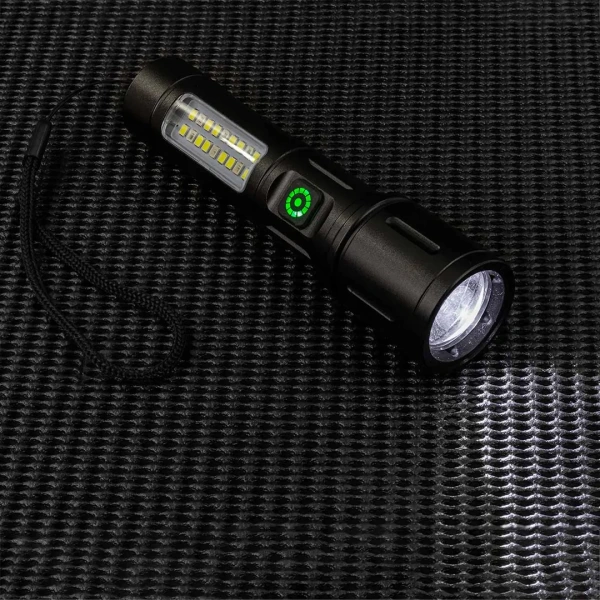 Фонарь ручной аккумуляторный (6 режимов работы, аккум. 1200мАч, время работы 2-4ч, время зар. 3ч, алюм. корпус) в пластиковом кейсе