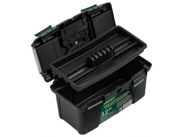 Ящик для инструмента пластмасс. 32х17,5х16 см (12") с лотком и органайз.20235 ВОЛАТ