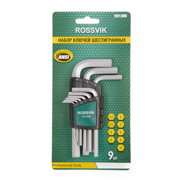 Набор ключей шестигранных ROSSVIK H0109S (9 пр.)