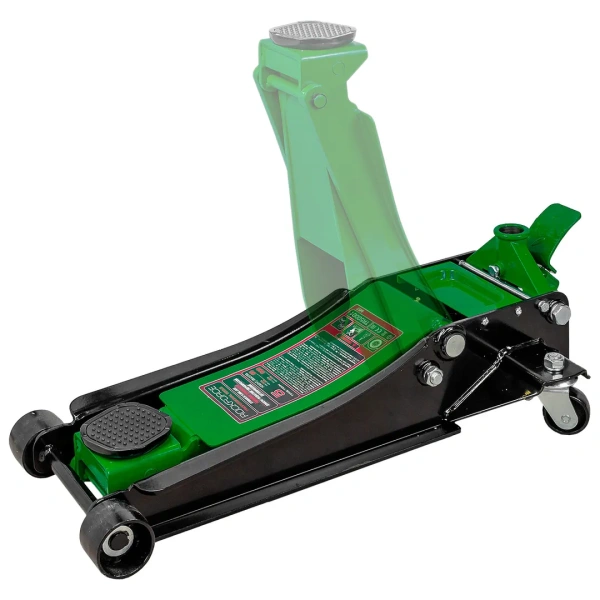 Домкрат подкатной гидравлический низкопрофильный двухпоршневой с резиновой накладкой 5т (h min 95мм, h max 560мм)