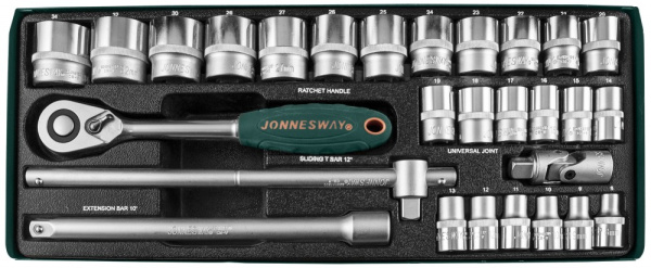 Набор головок торцевых S04H4728S, 1/2"DR, 8-34 мм, 28 предметов