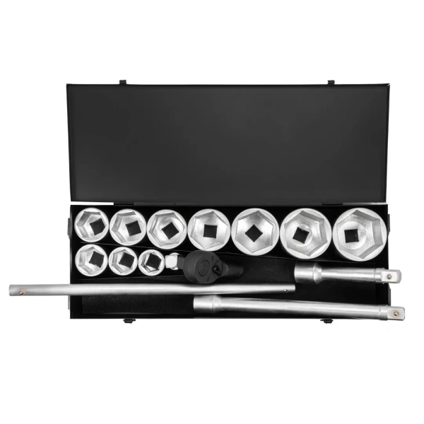 Набор инструментов,15пр. 1''6гр.(36,41,46,50,55,60,65,70,75,80мм),в метал. кейсе