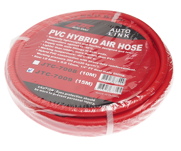 Шланг пневматический ПВХ JTC 7009 (8х12 мм, L=15 м, штуцер 1/4'')