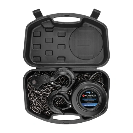 Лебедка механическая(таль) подвесная с фиксацией цепи натяжения, 2т (длина цепи - 3м) в кейсе