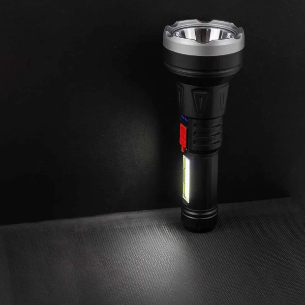 Фонарь светодиодный аккумуляторный (4 режима работы, аккум. 1200мАч, свет.поток 130Лм, время раб. 3-4ч, время зар. 2-3ч, IPX5)