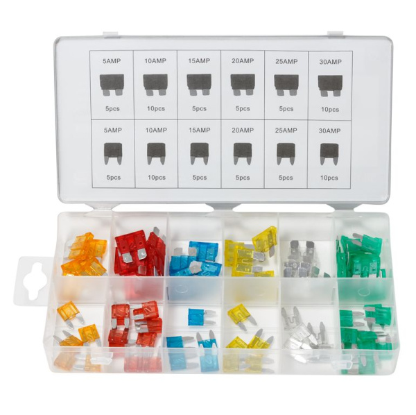 Предохранители флажковые, 80пр. (5А, 10А, 15А, 20А, 25А, 30А)