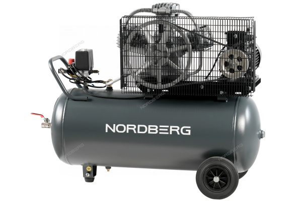 Компрессор поршневой с ременной передачей 380В, ресив. 100л, 580л/мин NCP100/580