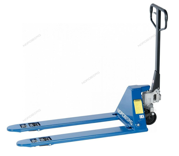Тележка (рохля) складская гидравлическая с низким подхватом 1,5 т, с полиуретановыми колесами, мин. высота 52 мм NORDBERG N3903-15