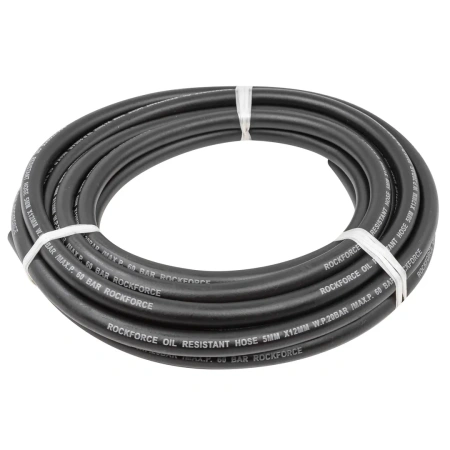 Шланг резиновый армированый бензо-маслостойкий 5х12ммх5м(повышенная гибкость и сопротивление к излому,раб.давл. 20bar,max 60bar,-30C°+70C°,DIN20018)