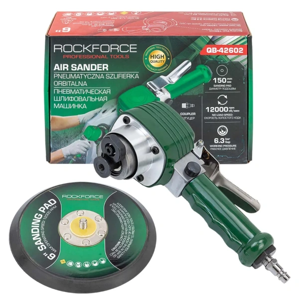 Пневмошлифовальная орбитальная машинка 6''(12000об/мин, диаметр диска 150мм,эксцентрик 0/10мм)