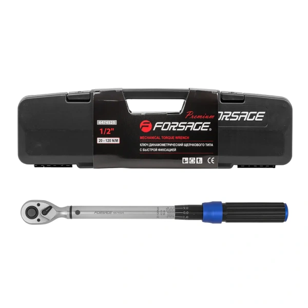 Ключ динамометрический щелчкового типа с быстрой фиксацией 20-120Нм, 1/2''