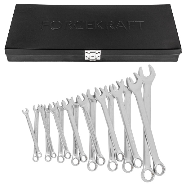 Набор ключей комбинированных 16 пр (6-19,22,24мм), в метал. кейсе