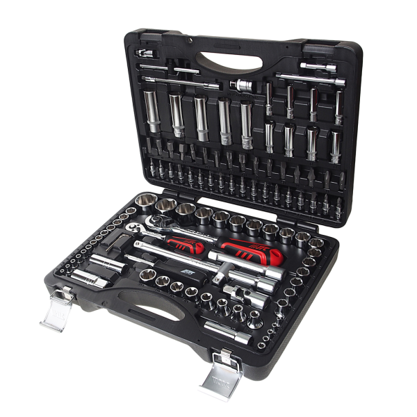 Набор головок торцевых и бит для поврежденных гаек JTC S110B-B72 (1/4", 1/2", 110 предметов в кейсе)