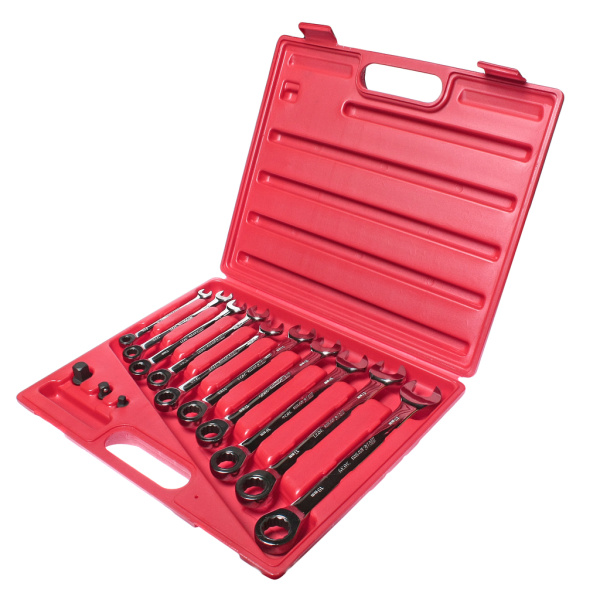 Набор ключей комбинированных трещоточных в кейсе JTC 3028 (8-19 мм, 13 предметов)