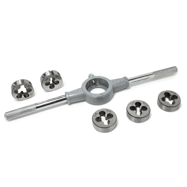 Набор плашек дюймовых 6пр.(1/4-20,5/16-18,3/8-16,7/16-14,1/2-13),в блистере