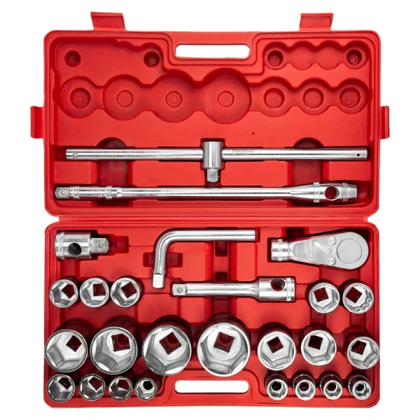 Набор инструментов 26пр, 3/4'' 1''(6гр.)(17,19,21,22,24,27,30,32,33,34,35,36,36-12гр,38,41,46,50мм,1'':55,60,65мм)