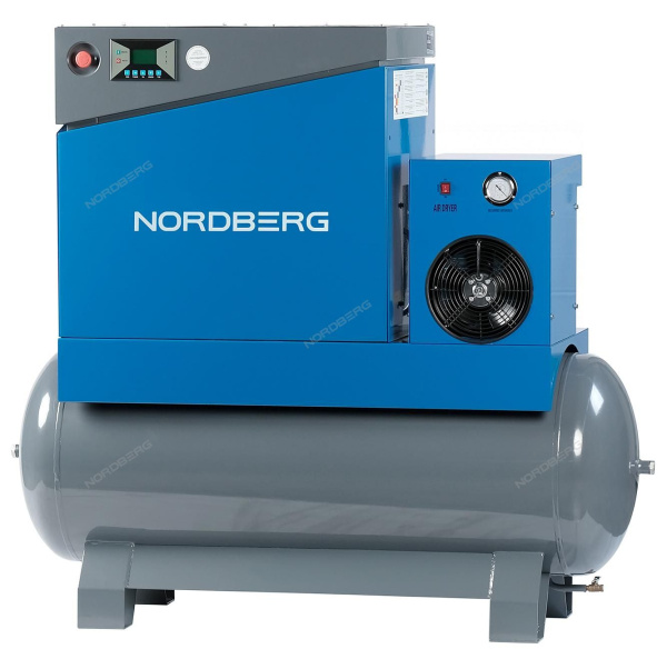 Компрессор винтовой, 7,5кВт, ресивер 350л, 10Бар, 900л/мин NORDBERG NCA10RD