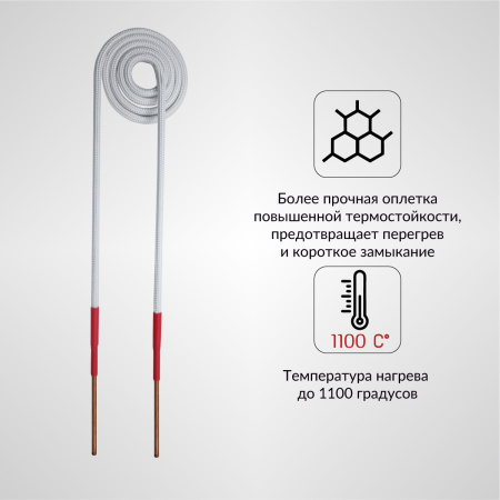 Усиленный плоский индуктор (нагреватель) длина 260 мм. диаметр 55 мм. толщина жилы 3 мм. iCartool IC-013