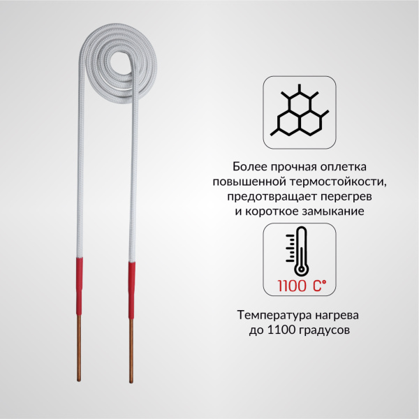 Усиленный плоский индуктор (нагреватель) длина 260 мм. диаметр 55 мм. толщина жилы 3 мм. iCartool IC-013