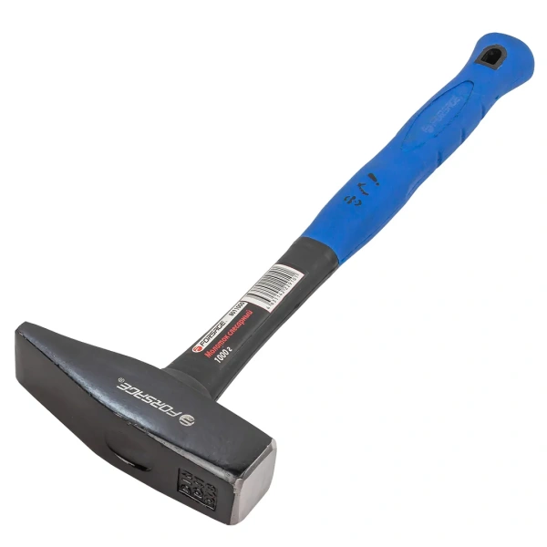 Молоток слесарный с фиберглассовой эргономичной ручкой и резиновой противоскользящей накладкой (1000г)