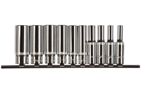 Набор головок торцевых глубоких 12-гранных Ombra 914910 (1/4" DR на держателе, SAE 3/16" 9/16" 10 предметов)