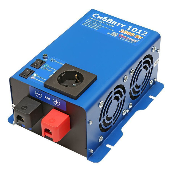 СибВатт 1012 инвертор, преобразователь напряжения DC/AC, 12В/220В, 1000Вт