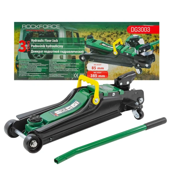 Домкрат подкатной гидравлический 3т (h min 85мм, h max 385мм)