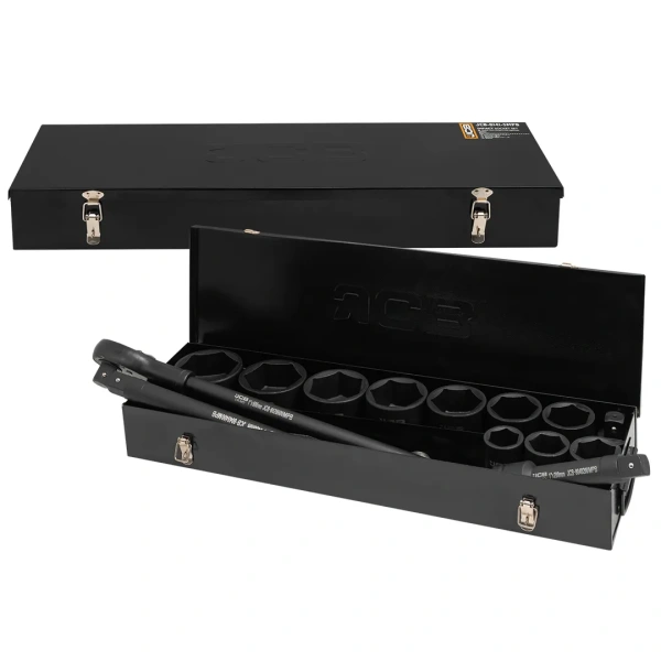 Набор инструментов ударных,15пр. 1''6гр.(36,41,46,50,55,60,65,70,75,80мм),в метал. кейсе