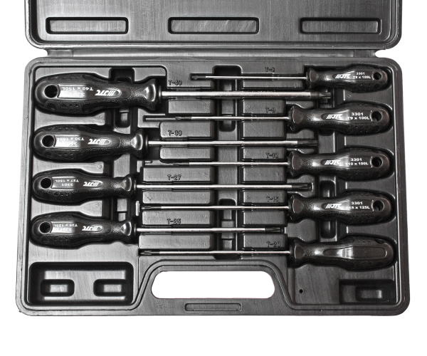 Набор отверток TORX JTC 3301 (T8х100 мм-T40х150 мм, 9 предметов)