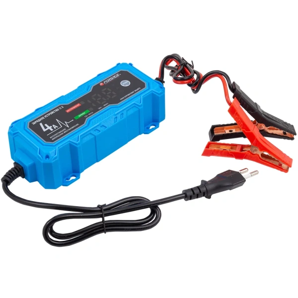 Устройство зарядное импульсное для АКБ с цифровым дисплеем (12В,автостоп,функция восст.-я,защита от превыш.напряж. и короткого замыкания)
