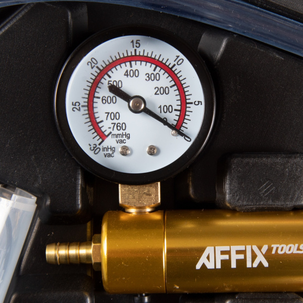 Вакуумметр от -1 до 0 бар комплект адаптеров кейс 15 предметов AFFIX AF12030015C