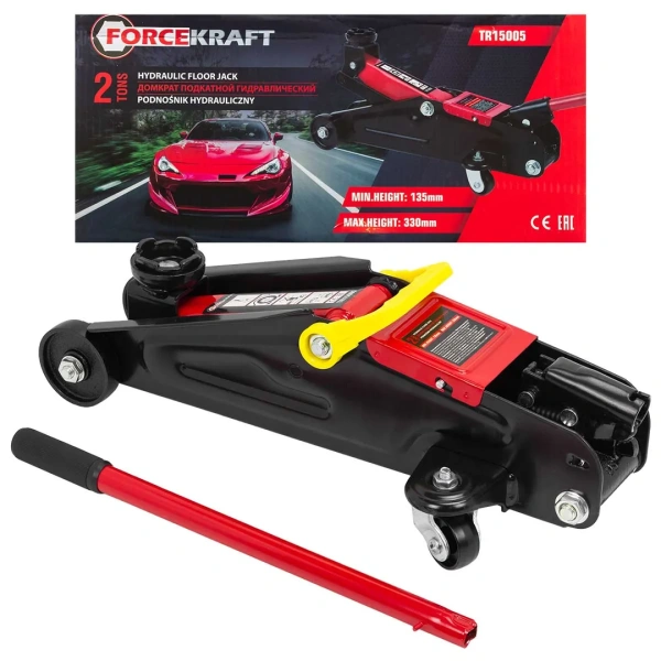 Домкрат подкатной гидравлический 2 т (h min - 135мм, h max - 330мм)