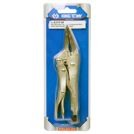 Зажим с фиксатором 165 мм, тонконосый KING TONY 6315-06