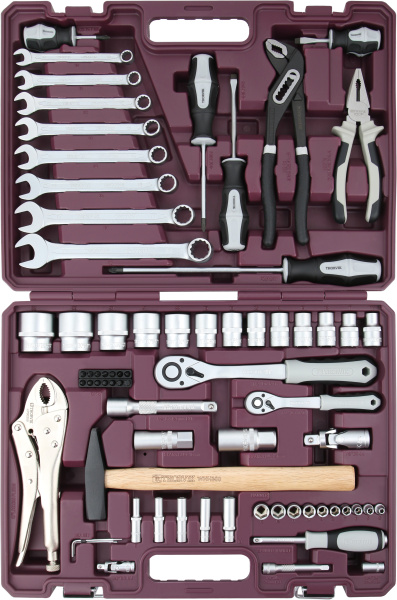 TS072 Набор инструмента универсальный 1/4", 1/2"DR, 72 предмета