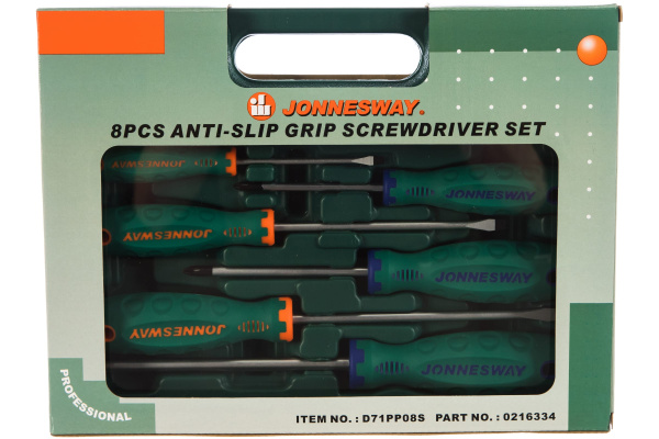 Набор отверток шлиц и крест JONNESWAY D71PP08S .8 предметов