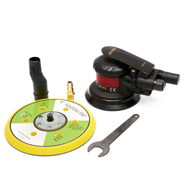 Шлифмашина полировальная пневматическая ROSSVIK RT-2151-C (150 мм, 12000 об/мин, эксцентрик, с отсосом)