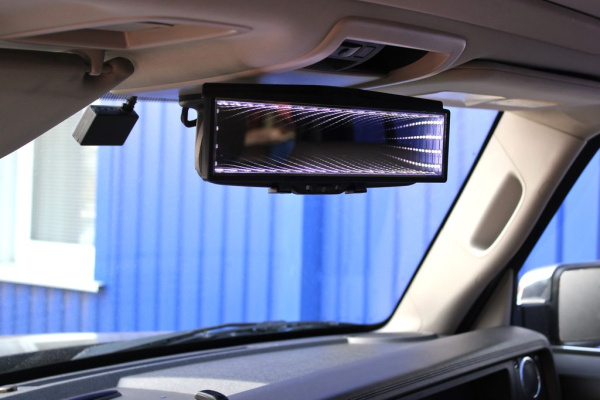 Зеркало в/салонное QR-115 с 3D подсветкой 280мм