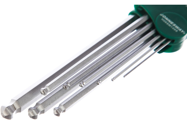 Комплект угловых шестиграников H06SM109S EXTRA LONG с шаром 1,5-10мм, 9 предметов S2 материал