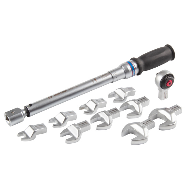 Ключ динамометрический серии "FIT" KING TONY 345201D11MR (14х18 мм, с набором рожковых насадок 13-30 мм, 20-100 Нм, кейс)