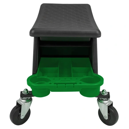 Стул пластиковый передвижной с выдвижным ящиком и пластиковыми ложементами (г/п 130кг, сиденье 450х250мм, ящик 225х210х125мм, ложемент 260х250х50мм)