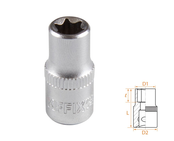 Головка торцевая TORX Е-стандарт 1/4" E8 AFFIX AF00023008
