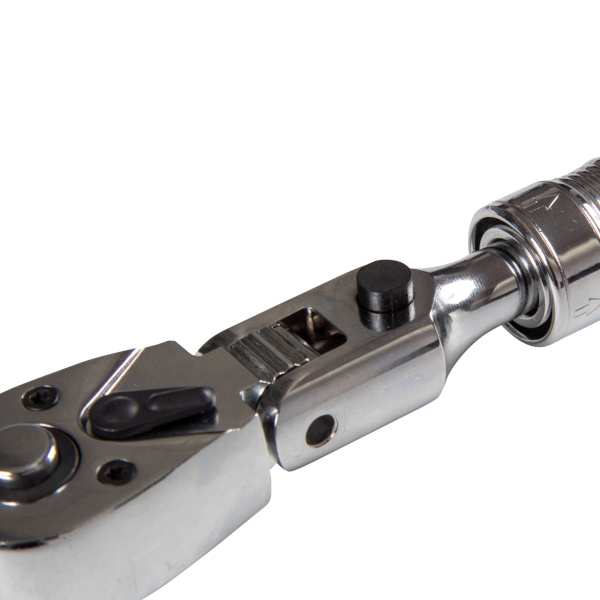 Трещотка 3/8" 250-350 мм 72 зубца флажковая с кнопкой шарнирная телескопическая с фиксатором МАСТАК 010-33814